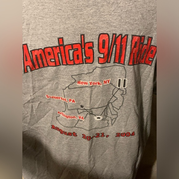 America’s 9/11 Ride August 20-21, 2004 Gray XL T Shirt - Picture 4 of 7